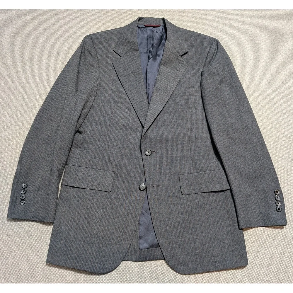 Hart Schaffner Marx Men's Blazer 36S Gray Pinstripe Suit Jacket Wool